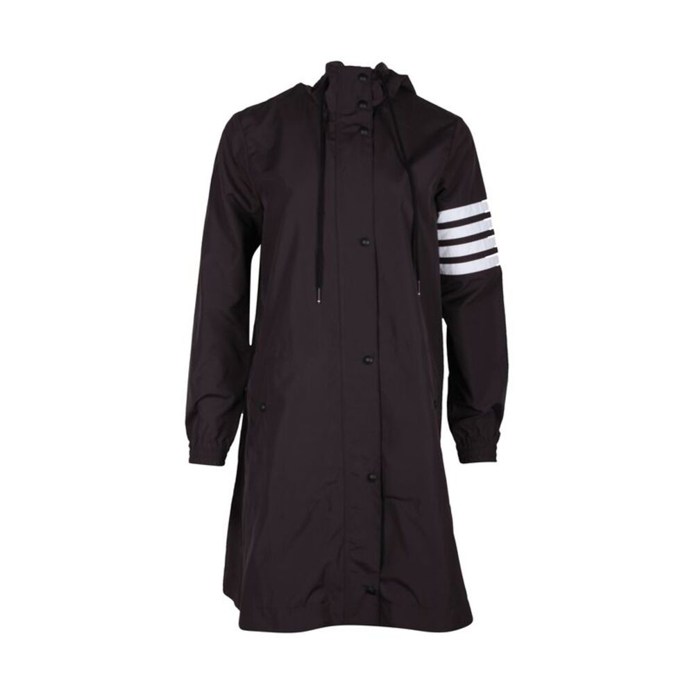Thom Browne 4-Bar Hooded Parka in Grey Polyester